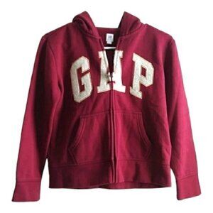 Girls GAP LOGO Hoodie Full Zipper Hooded Sweatshirt GLITTER SEQUIN Size XL/12